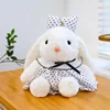 Princess rabbit-bow white dress black polka dots
