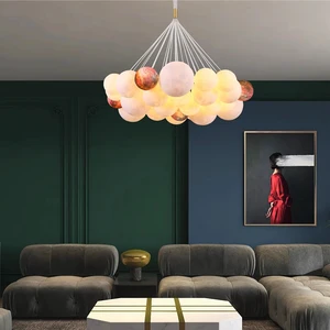 Acrylic Moon Lampshade Pendant Light for Home Child Bedroom LED Decor Lighting Bubble Chandelier Ball Shape Pendant Light