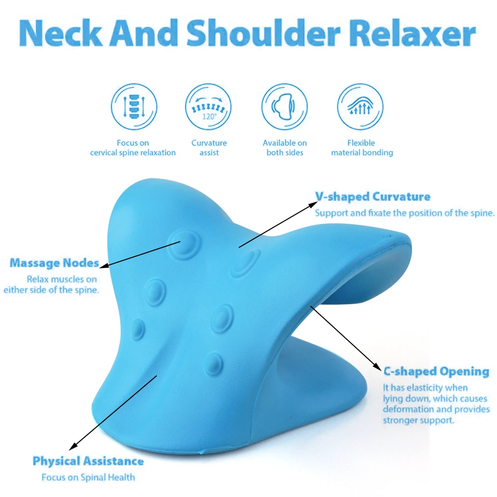 Cervical Spine Alignment Chiropractic Pillow Shoulder Relaxer Neck Stretcher Cervical Traction