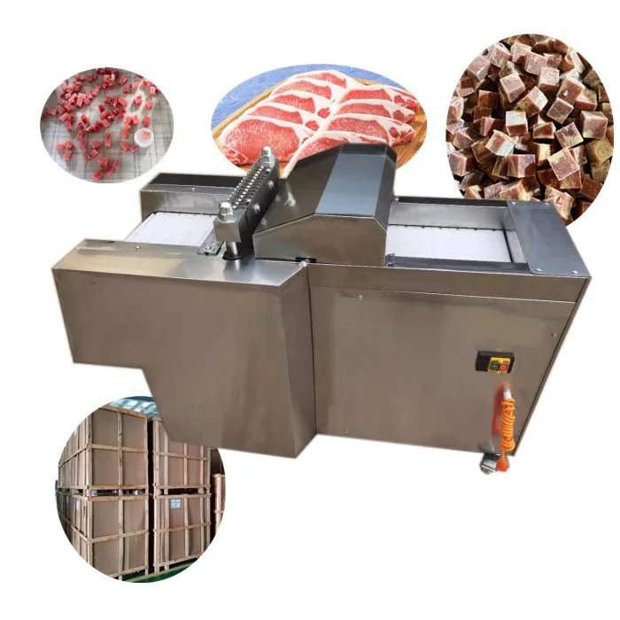 Electric Meat Cube Cutter Fish Dicer Cut Goat Pork Frozen Meat Cutting Machine Beef Slicer Dicing Chicken Cutting Machine Price