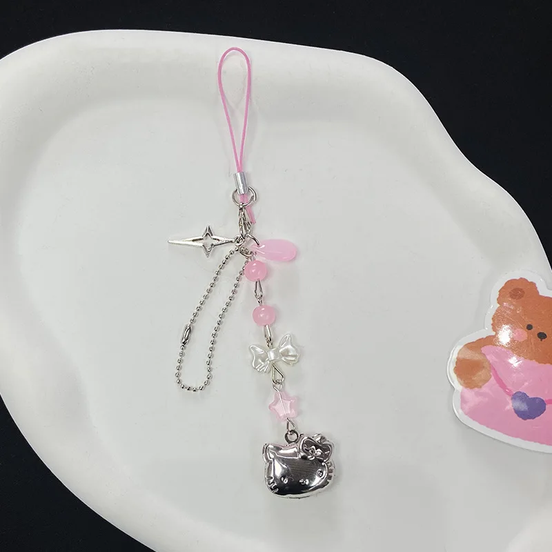 LYKYOU ヘアバンド＋PHONE CHARM Goth Y2K Phone Charm Pendant Kawaii-Key Chain For Bag Cute