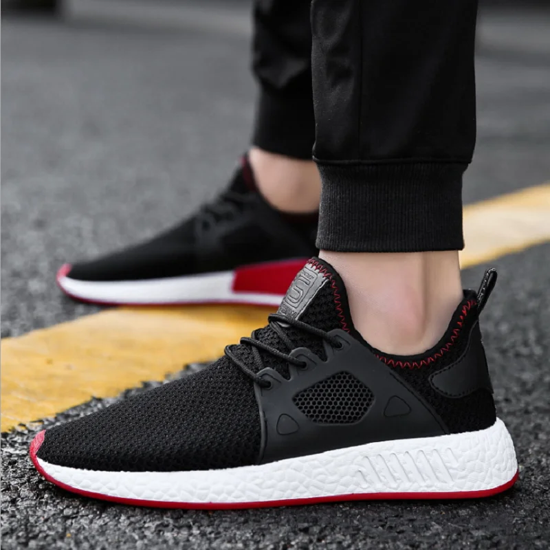 Оптовая продажа новые стильные модные удобные черные мужские повседневные спортивные туфли на шнуровке
