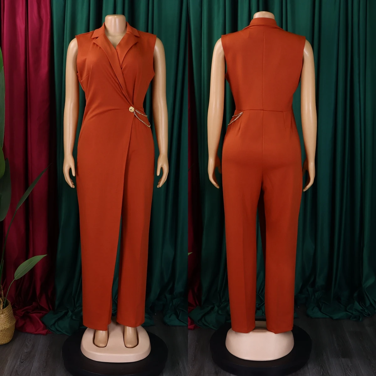 【ご購入様決定】　Chain Jumpsuit Miranda Chain Jumpsuit - Black | Fashion Nova