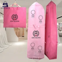 Portable Package Printed logo Garment Large Wedding Dress Storage Bags