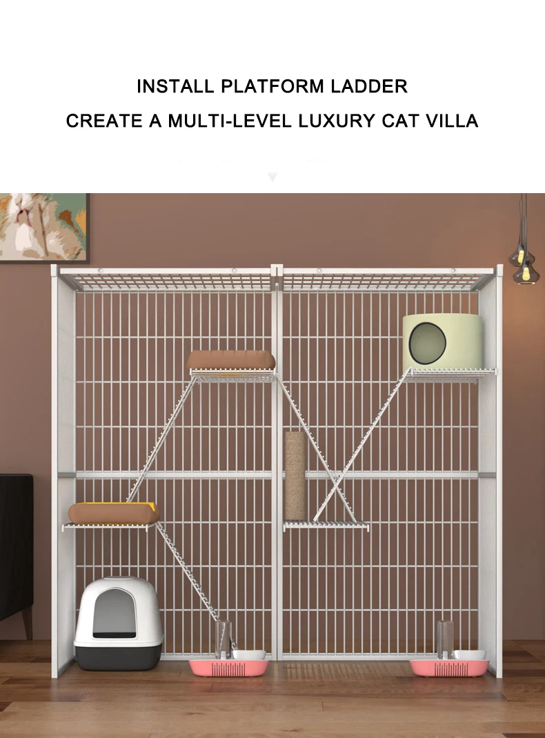 Cat Cage Cat Villa Indoor Outdoor Luxury Comfortable Metal Assembling ...