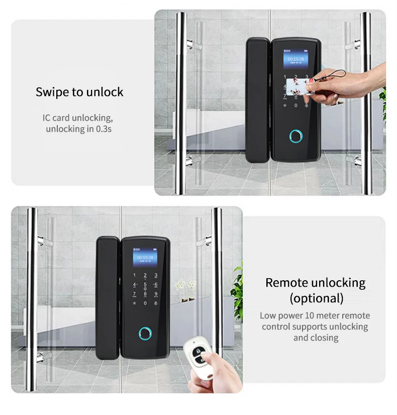 Hot Sell Office Push Sliding Password Card Remote Control Glass Door ...