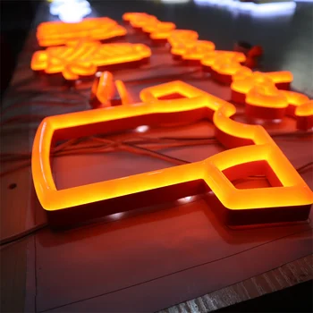 Best sell wall name 3d channel letters neon acrylic led logo sign Illuminated Signs barbershop sign advertising boards
