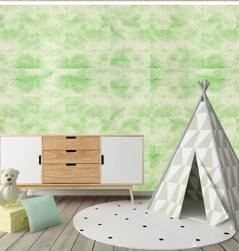 Ultra-Low Priced 3D Brick-Textured Wall Stickers Traditional Pattern Eco-Friendly for Interior Household Use 10m 1 Year
