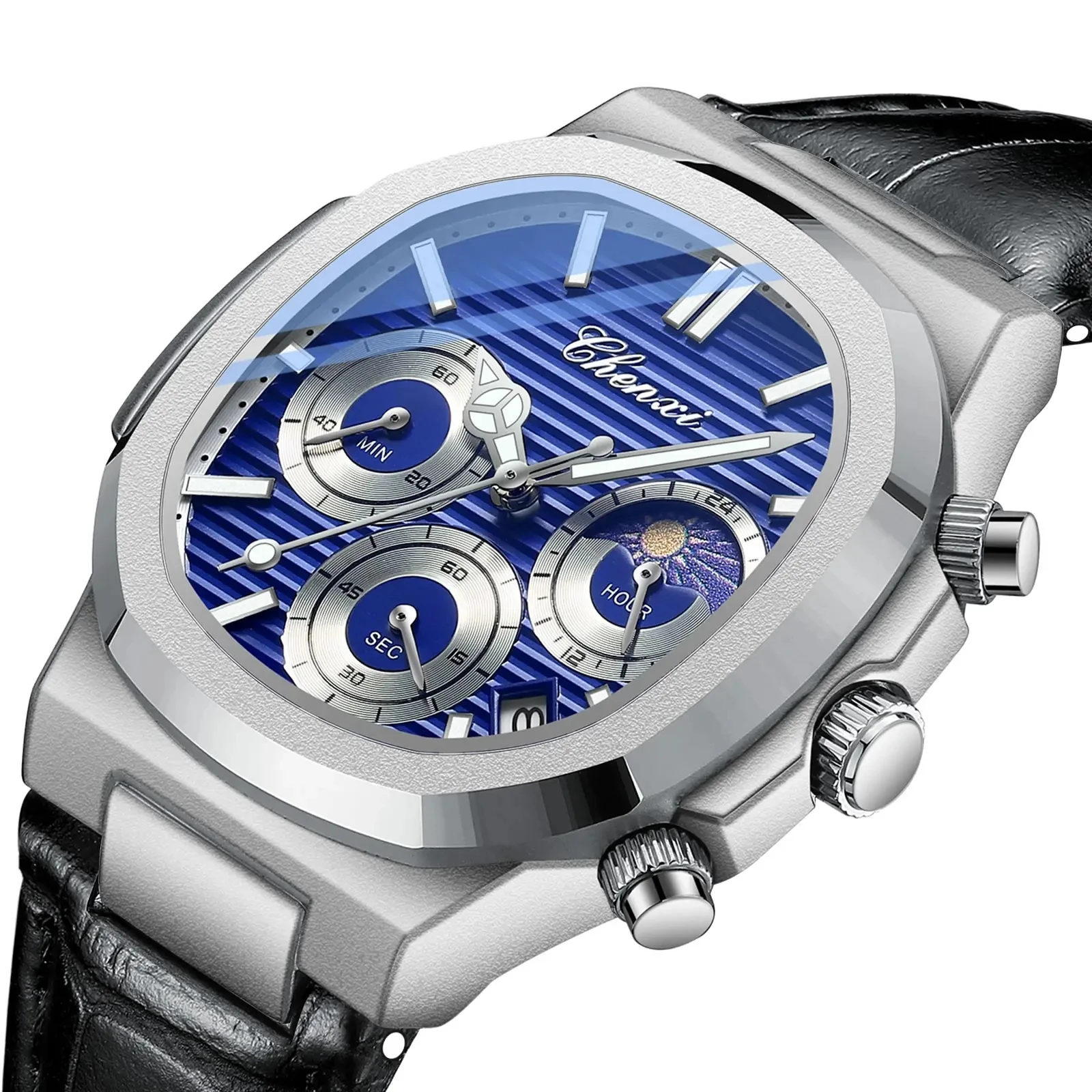 CHENXI 922 Men's Waterproof Chronograph Quartz Watch with Leather