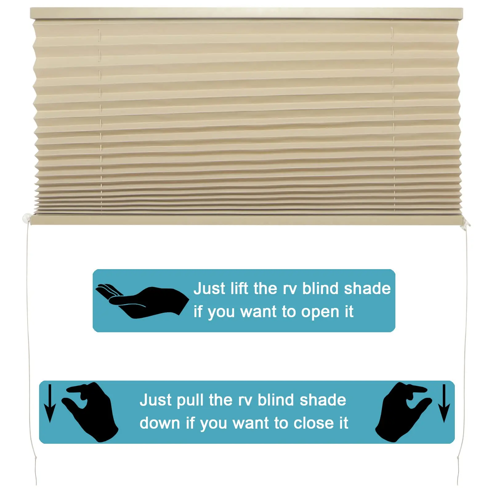 JSL 25 MM RV Window Fabric Pleated Shade Shutters for RV Camper Travel Trailers USA Hot Sale