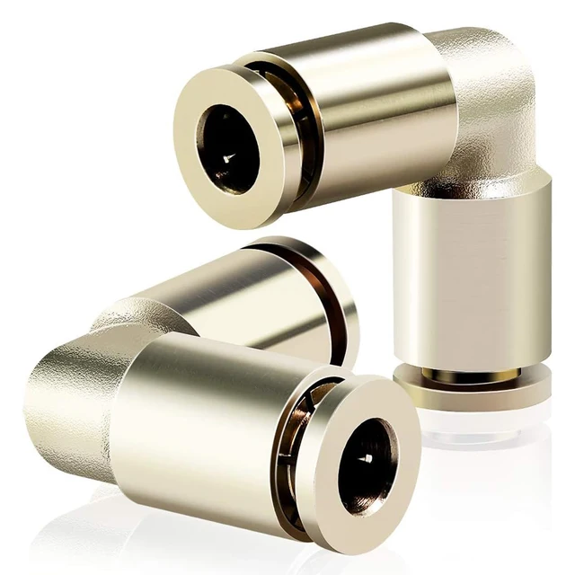 PV Equal Elbow Union Brass Nickle Pushi In quick fitting Connectors for Air Gas Water Oil hose Rust and oil resistant