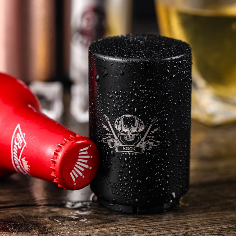 New Version Beer Opener With Magnetic Cap Catcher Abridor De Tapas Push Down Bottle Cap Opener Ouvre-Capsule Dopopener