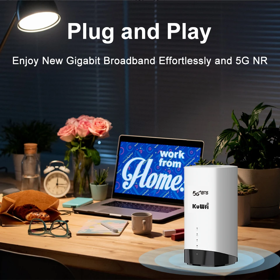 Rj11 Port Kuwfi 5g Router Modem 4.6gbps Wifi 6 Cpe Wireless Indoor ...
