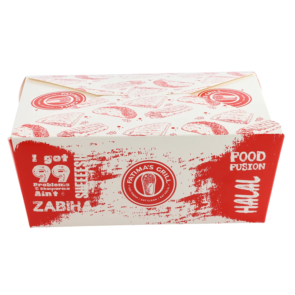 wholesale custom biodegradable eco-friendly disposable takeaway food packaging kraft paper lunch box