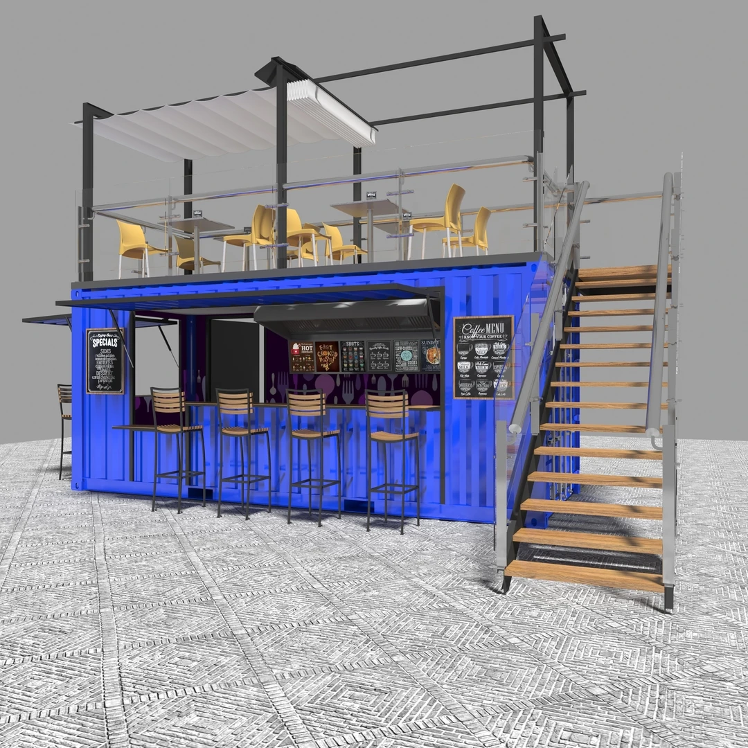 Small Size 10ft Container Bar and Cafe Restaurant Steel Kitchen ...