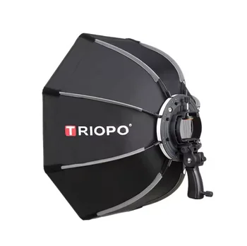 TRIOPO  120cm Foldable Octagon Softbox Bracket Mount Soft Box Handle for Godox Yongnuo Speedlite Flash Light detail image