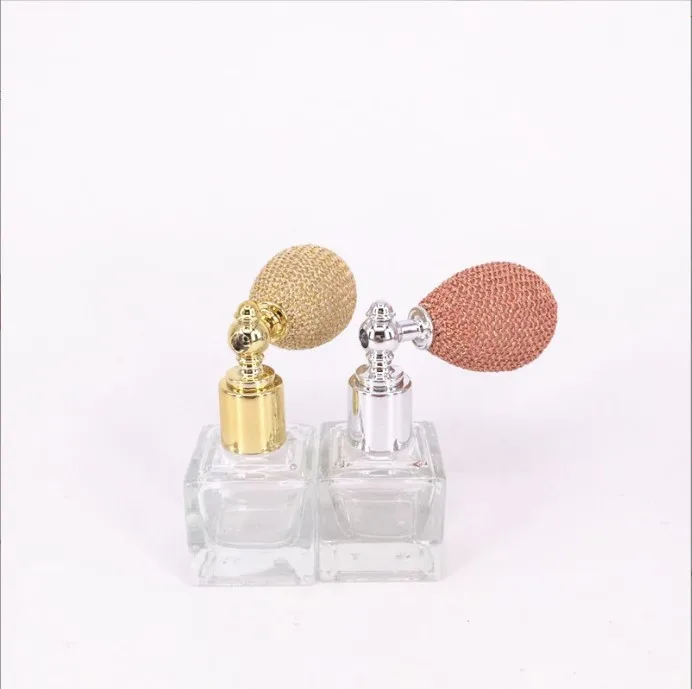 product stock square 10ml airbag bottle spray powder loose powder highlight powder square clear empty glass perfume bottle with uv spray-27