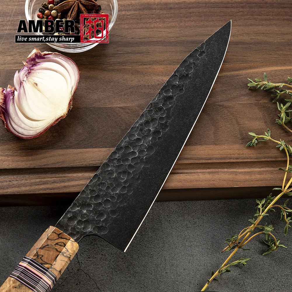 新しい8インチ高炭素鋼440C包丁手作り鍛造日本製シャープシェフナイフ
