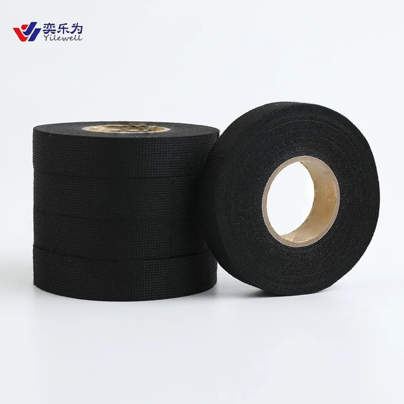 Heat-resistant Flame Retardant Flannel Pressure Sensitive Masking Tape Insulated Automotive Car Use Black