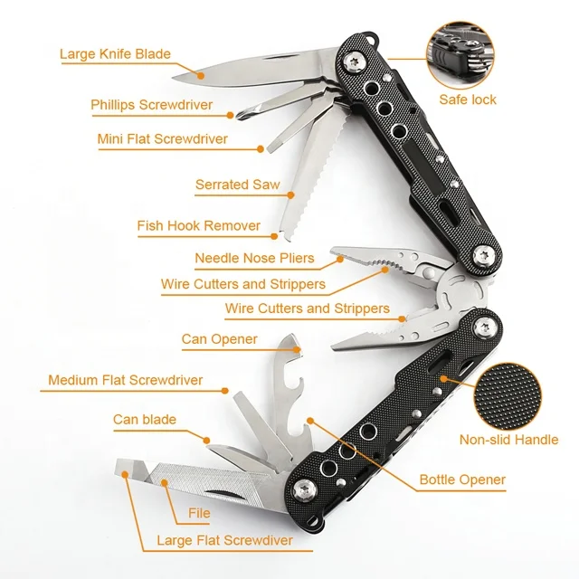 
hot sales knife camp, multi tool knife, black carabiner multi tools, 