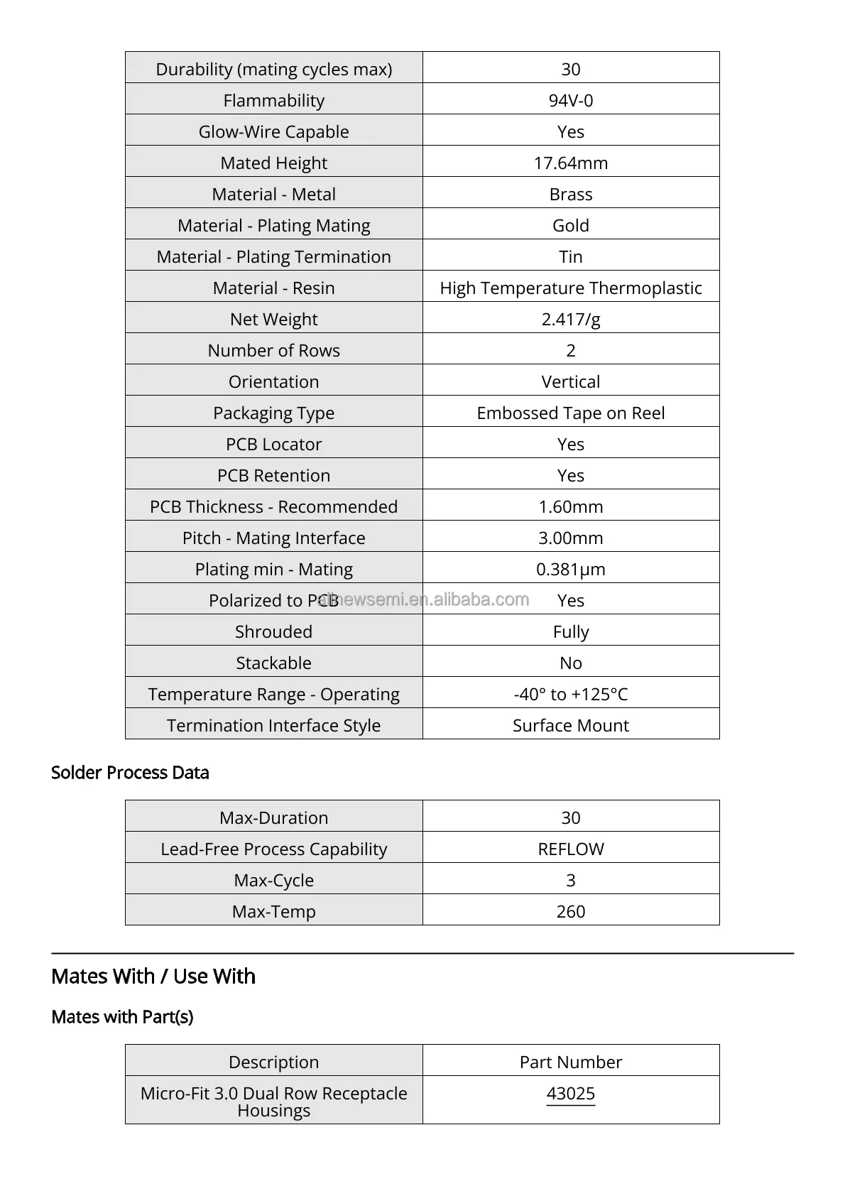 Hot sale Original 43045-1619 Rectangular Power Connector 16 Contact(s) Male Surface Mount Terminal Receptacle Connectors