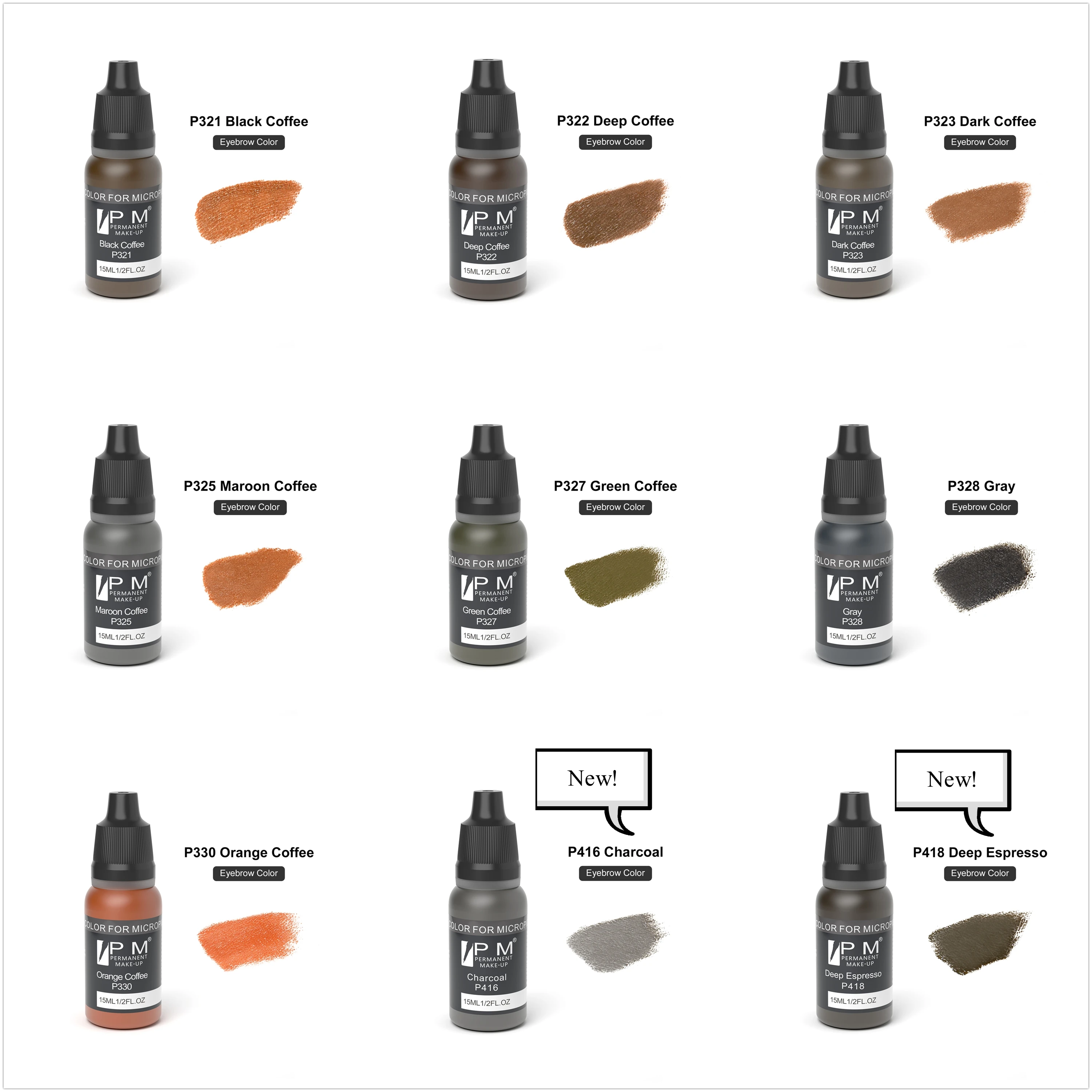 PM Органическая подводка для глаз и губ 54 Цвета микропигментация кожи головы PMU Перманентный макияж татуировочный пигмент
