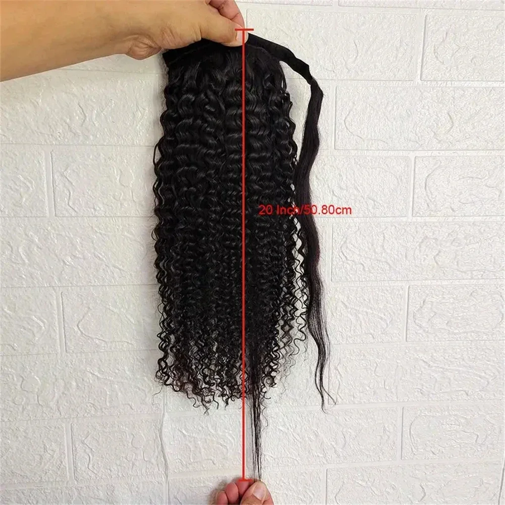 Curly Human Hair Strap Ponytail Extensions_voghion.com