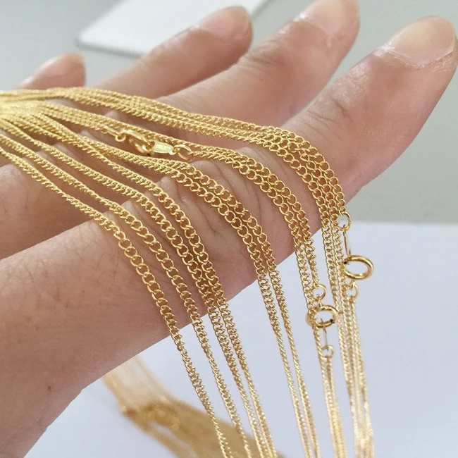 Dainty Necklace 14k Gold Filled Chain Necklace 1.5mm Chopin Thin Curb