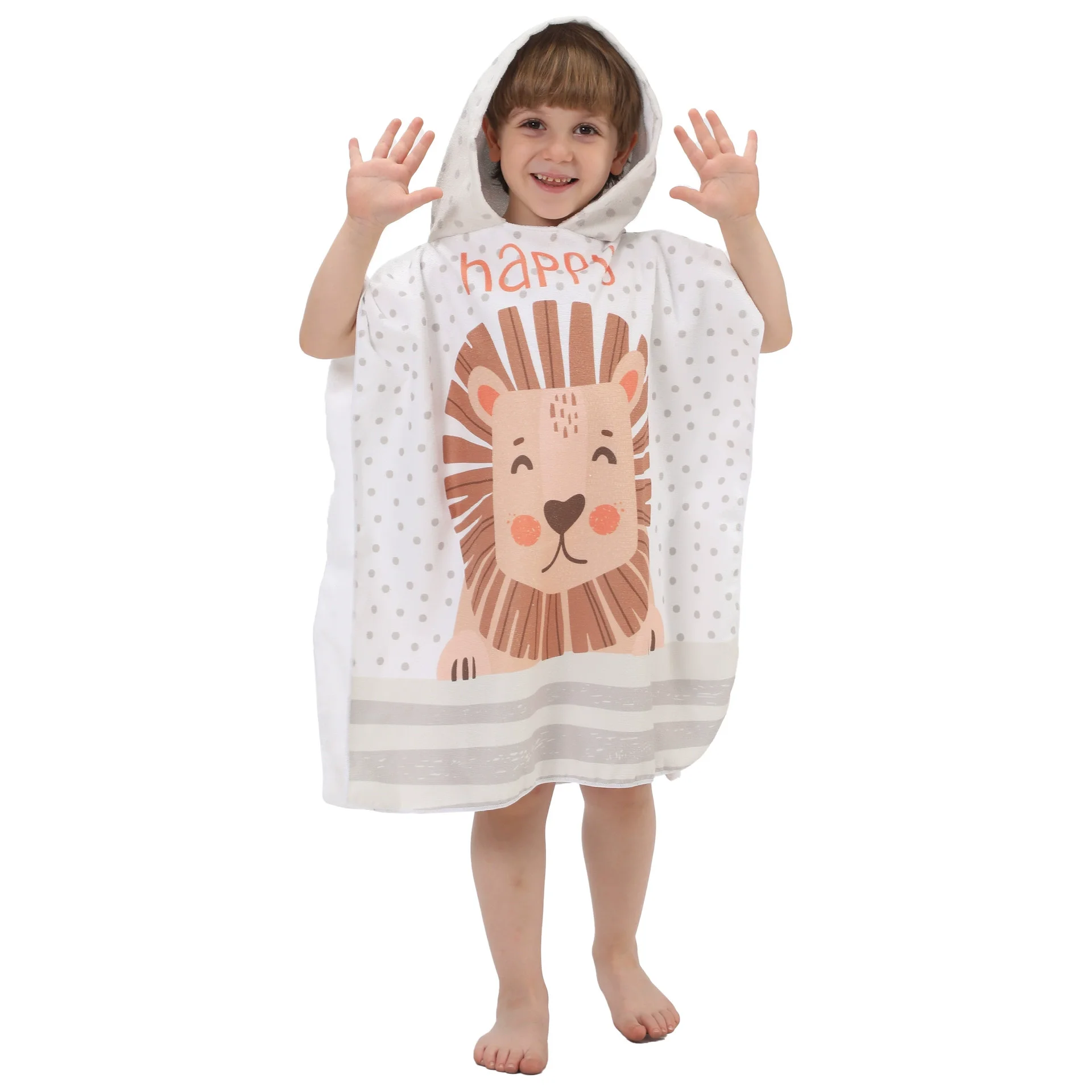 Toddler Hooded Beach Towel Coverup Cape Quick Dry Absorbent Use for Swim Pool Bath Poncho Towels for 2 to 6 Years Old Children