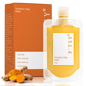 Face Skin Brighten Blackhead Removal Anti Acne Organic Blemish Cleansing Turmeric Clay Mask Korean