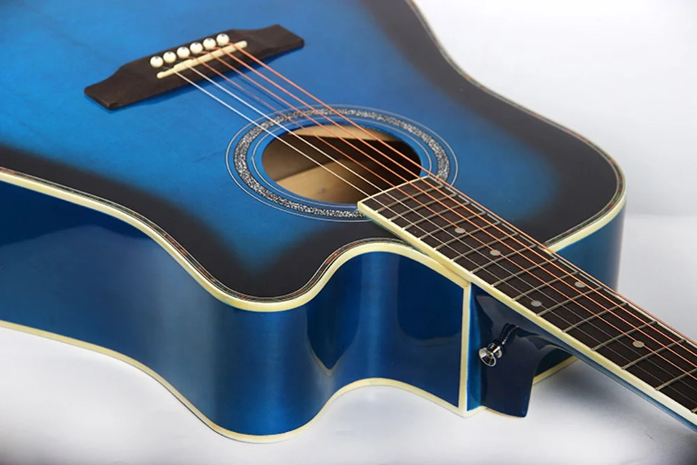 Custom Logo 41 Inch Tree Root Musical Instruments Beginner Cheap Colors Basswood Acoustic Guitar Made in China