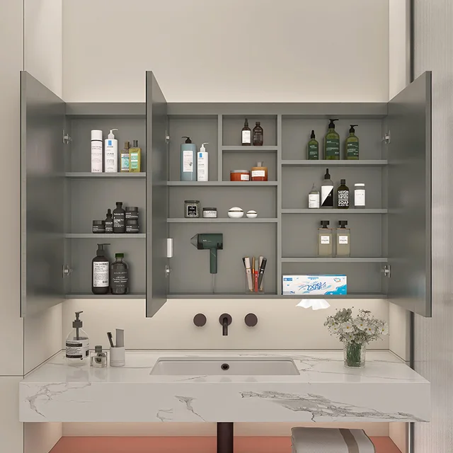 Hot Bathroom Medicine Cabinet with Mirror Stainless Steel Led Cabinet antifog illuminated