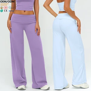 XW-ECK5529-2 Loose Gym Clothing Push up Butt Lifting Activewear Stretchy Comfortable Quick Dry Elastic Straight Leg Yoga Pants