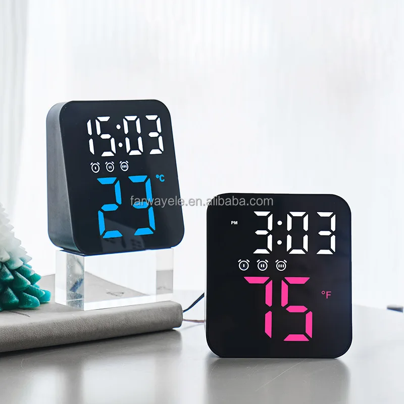 Creative New Led Temperature Electronic Clock Three Sets Of Alarm Buy