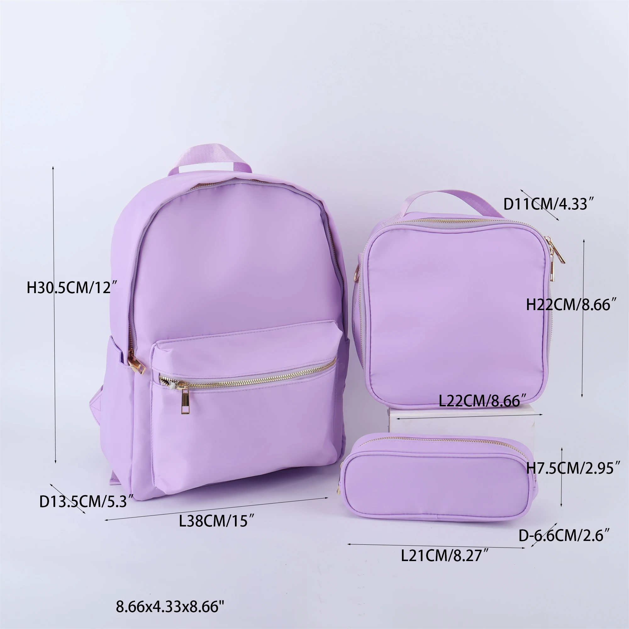 Custom Logo Nylon Essential School Bags Zipper Back-to-School Kids Students Children School Bag Sets Waterproof School Backpacks