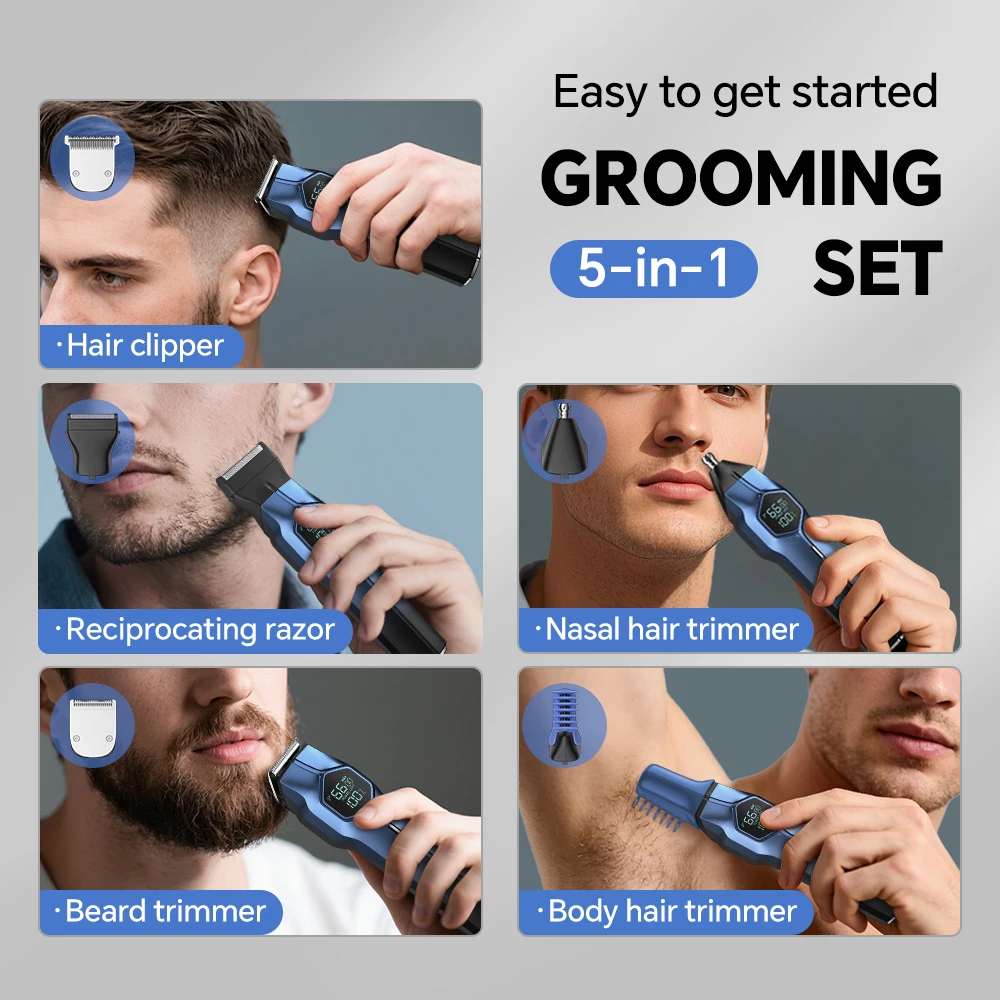 Professional Electric Hair Trimmer Set for Household Designed with Stainless Steel Blades for Barbershop Hotels Outdoor & RV Use details