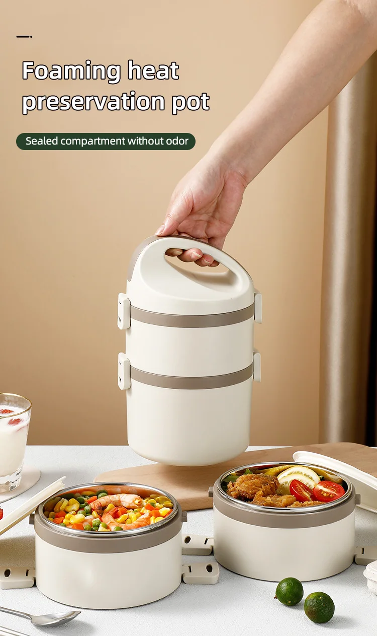 Fts Lunch Box Insulated Portable Food Stackable Kids Plastic Boxes