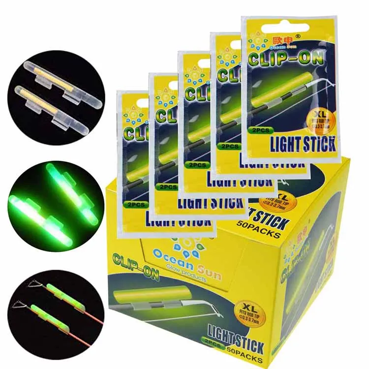 15 glow sticks fishing float tool night stick light with box 