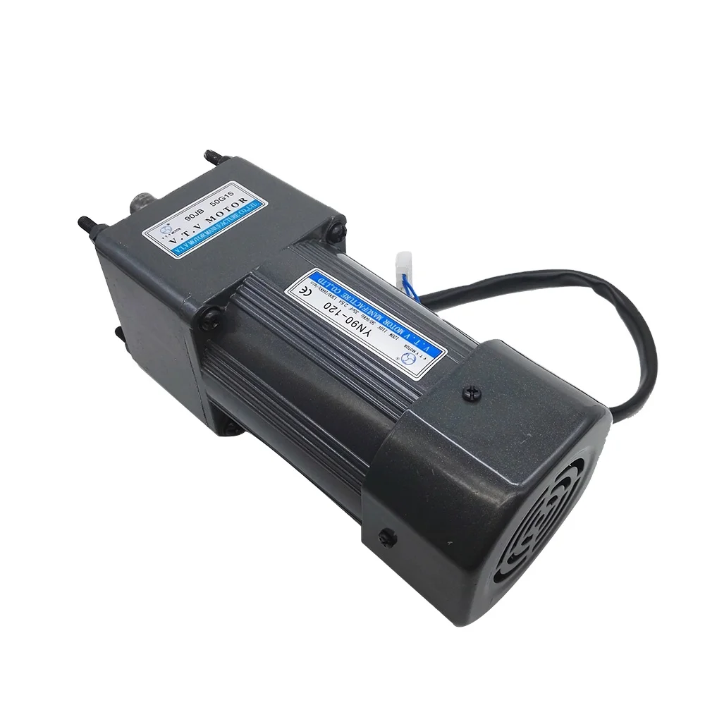 220V 90mm Frame 120W AC Gear Motor YN90-120/90JB60G15 Single Phase Speed Control