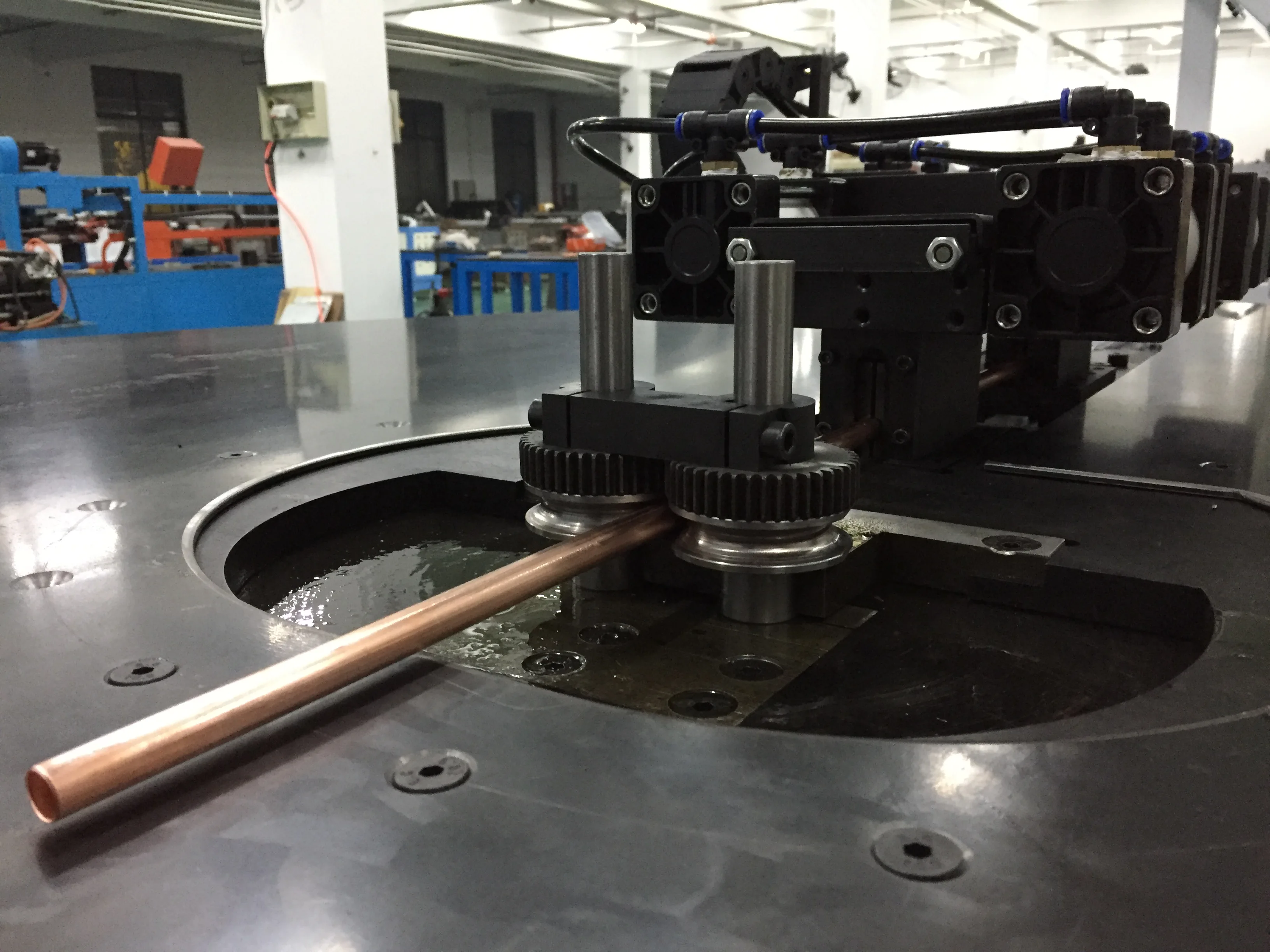 BOBO Machine heat exchanger copper bundy tube straightening cutting and shown in a detail photo for this news article