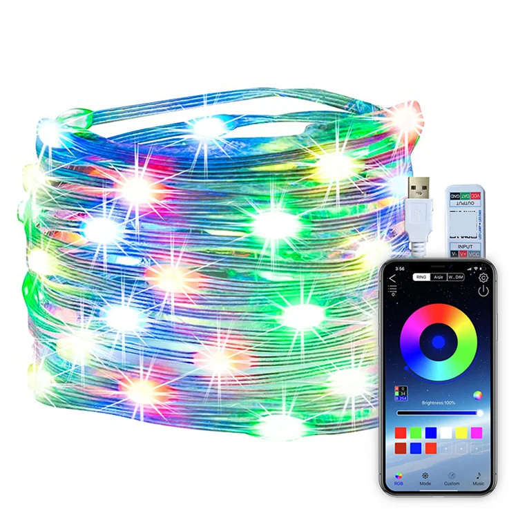Christmas Led String Light 5v New Product 5m 10m With Tuya Wifi Control 50led 100led Rgbic Dream Color Factory Price Ip65 Music