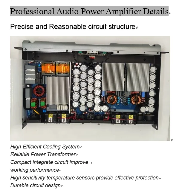 2600w*2 Best Audio Amplifier Receiver Light Weight 1 U Power Amp For