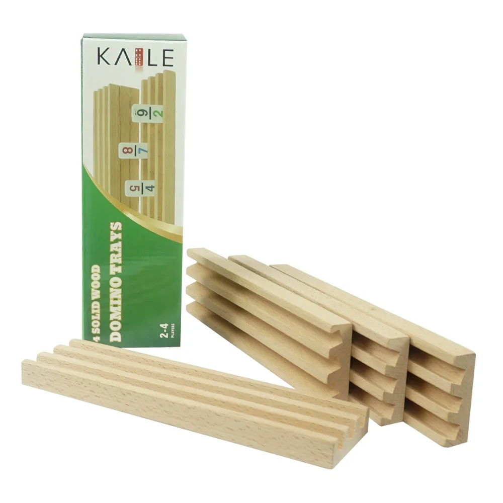 Wholesale Custom Set of 4pcs Domino Rack Set with Beech Material for Domino Chilps Wood Holder