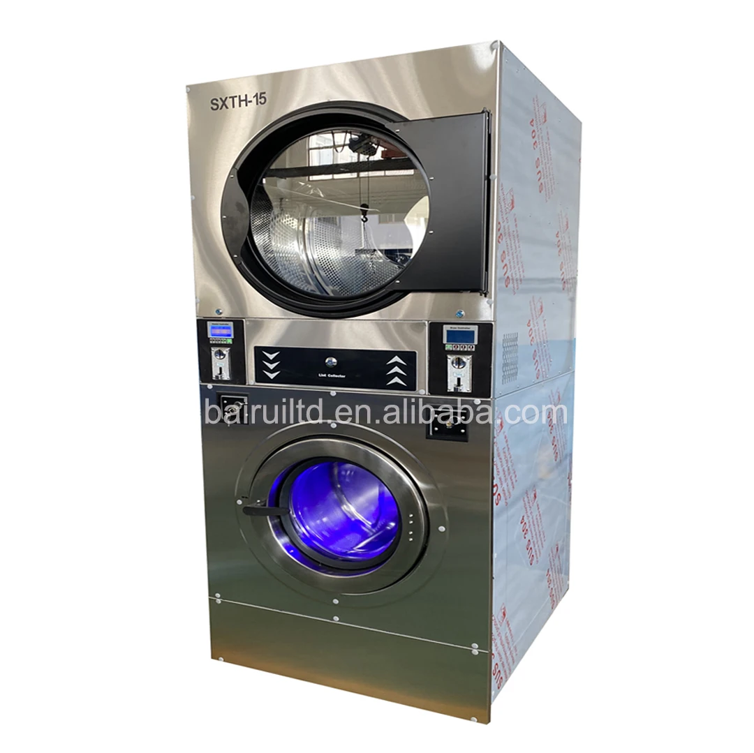 Jeans Clothes Industrial Stack Washing Machine and Dryer 15 Kg