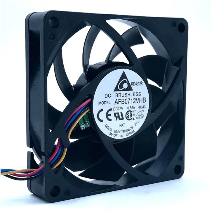 Source AFB0712VHB 7015 70mm x 70mm x DC Brushless PWM Cooler Cooling Fan 12V 0.55A 4Wire 4Pin Connector on