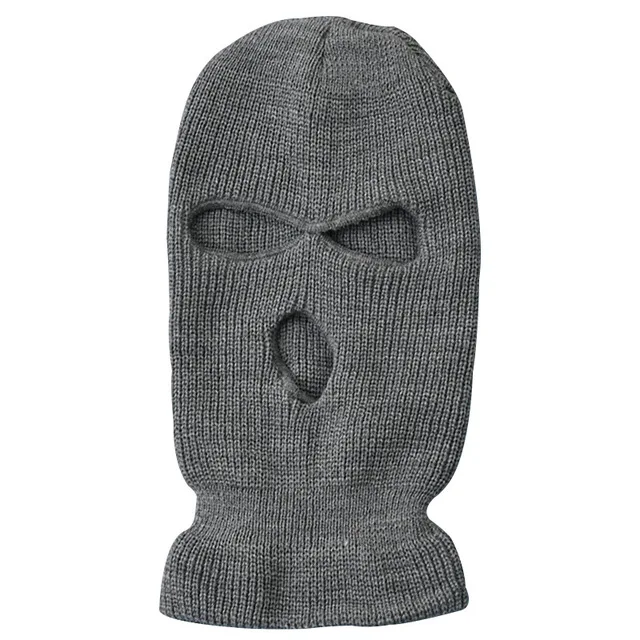 Knitted Full Face Cover 3-hole Embroidery Logo Ski Mask Winter Cap For ...