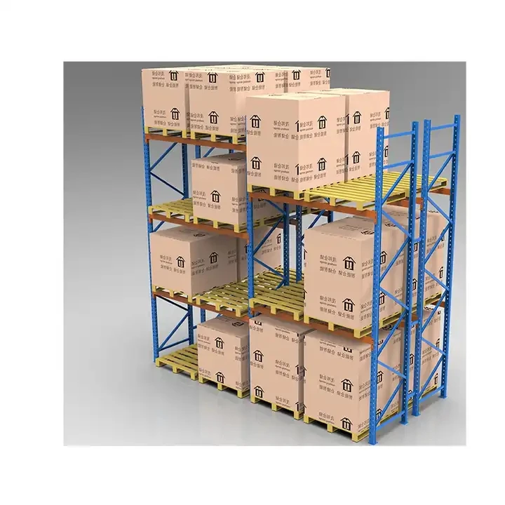 Logistisches Industrie-Hochleistungsregallager aus Stahl auf hoher Ebene, Lagerregal, Lagerung, selektives Palettenregal