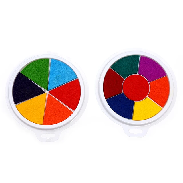 Круглые накладки для рисования пальцами 6 цветов/7 видов цветов