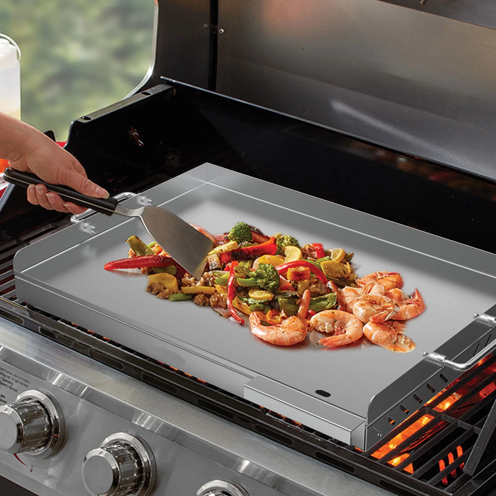 Stainless Steel Flat Top Gas Grill Griddle With Front Grease Buy