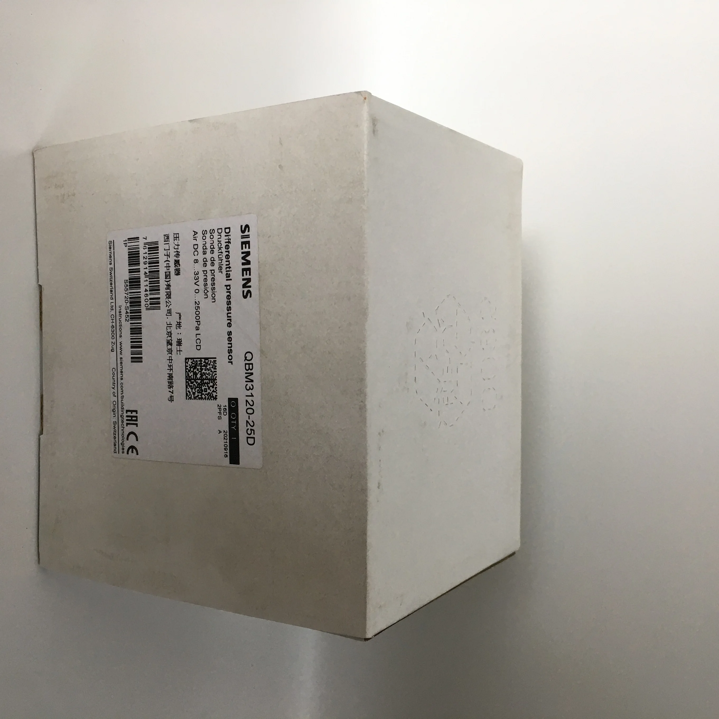 Siemens Differential pressure sensor QBM3120-25D